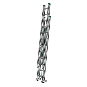 Flat D-Rung Extension Ladder